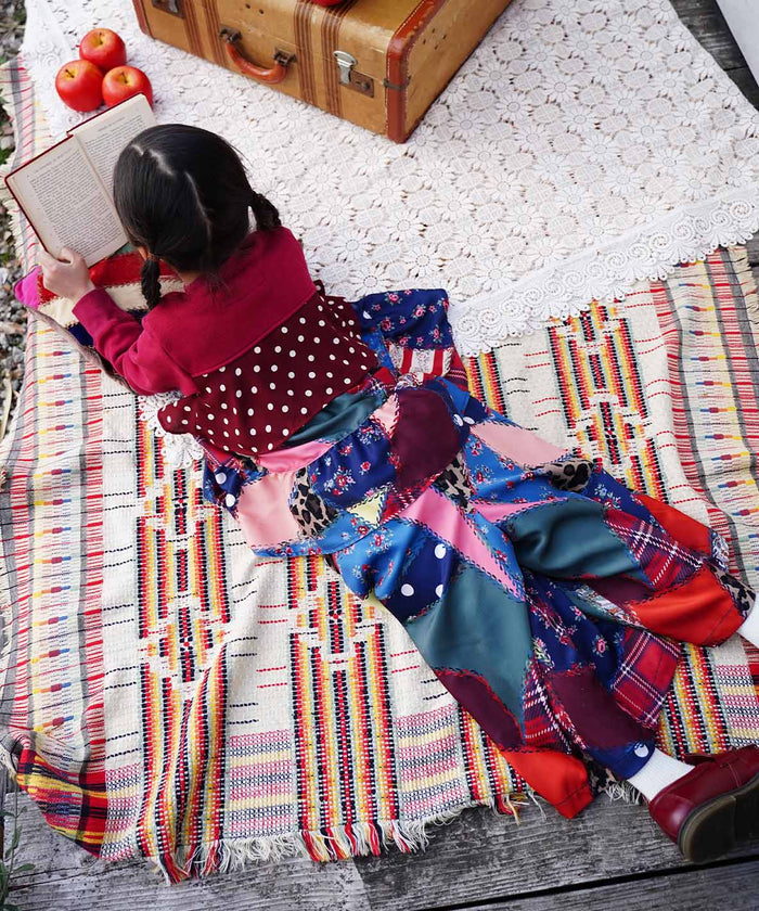 Patchwork Quilted Print Frill Back Sweatshirt