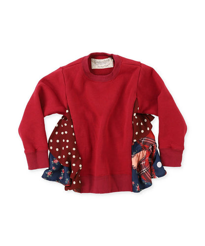 Patchwork Quilted Print Frill Back Sweatshirt