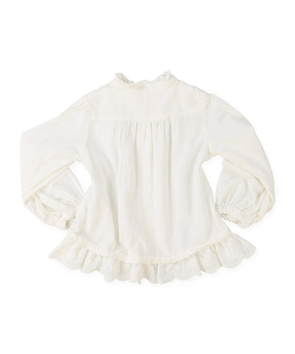 Pin Tuck Lace Frill Blouse