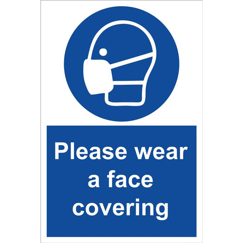 Please Wear A Face Covering Safety Sign