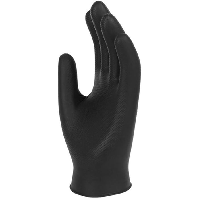 Polyco Bodyguards GL100 Finite Black Heavy Duty Diamond Grip Nitrile Disposable Gloves AQL1.5 (Box 100)