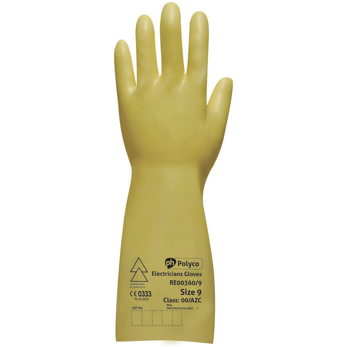 Polyco RE00360 Electricians Gloves 500V Class 00