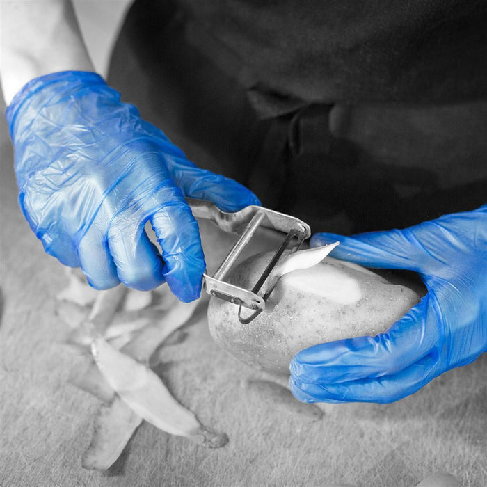 Polyco Shield GD13 Blue Vinyl Powder Free Disposable Gloves AQL4 (Box 100)