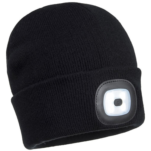 Portwest B029 Beanie Hat USB Rechargeable LED Head Light