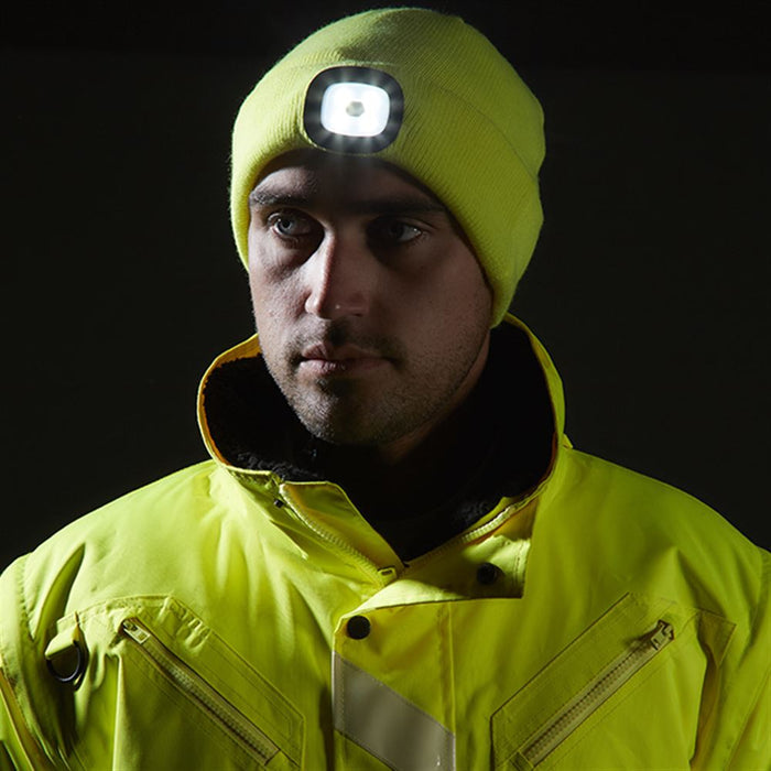 Portwest B029 Beanie Hat USB Rechargeable LED Head Light