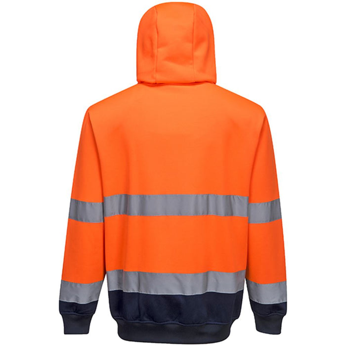 Portwest B317 Orange/Navy Two Tone Hi Vis Zipped Hoodie