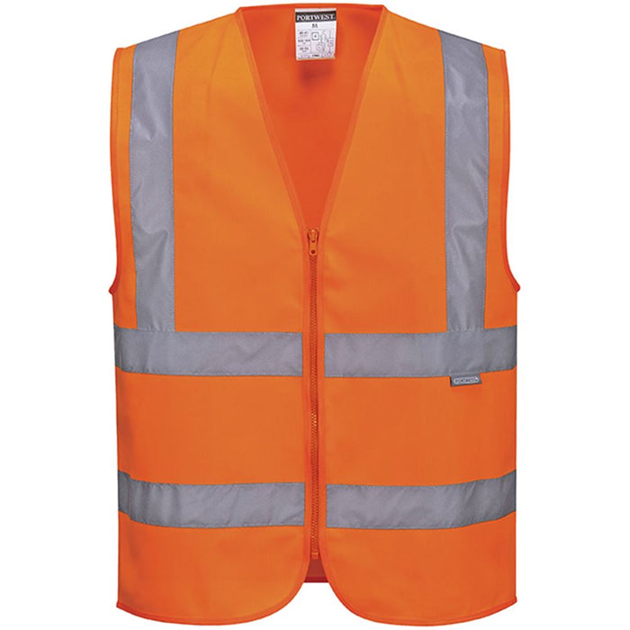 Portwest C375 Orange Hi Vis Zipped Band & Brace Vest