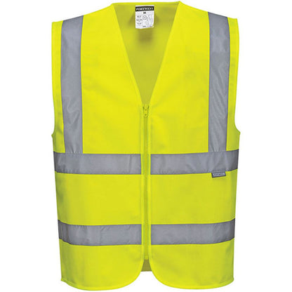 Portwest C375 Yellow Hi Vis Zipped Band & Brace Vest