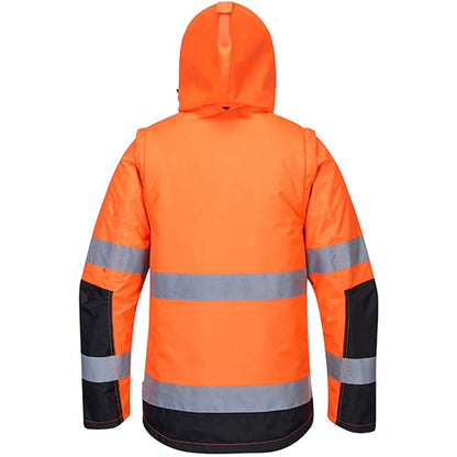 Portwest C469 Orange Pro Fur Lined Waterproof 3-in-1 Hi Vis Jacket