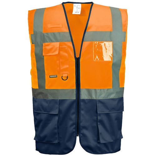Portwest C476 Warsaw Orange/Navy Executive Hi Vis Vest
