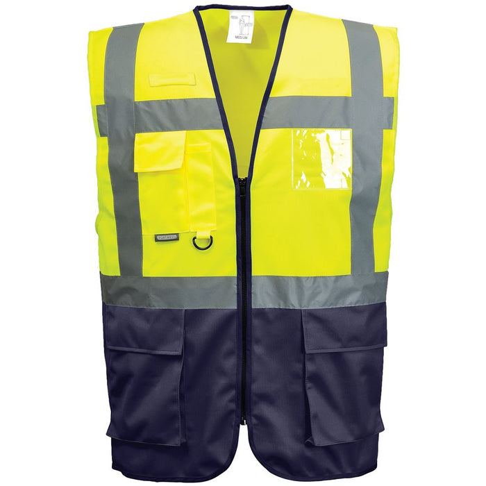 Portwest C476 Warsaw Yellow/Navy Executive Hi Vis Vest