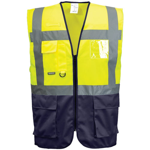 Portwest C476 Warsaw Yellow/Navy Executive Hi Vis Vest