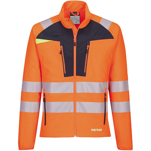 Portwest DX481 DX4 Orange/Black Stretch Hi Vis Full Zip Base Layer Jacket