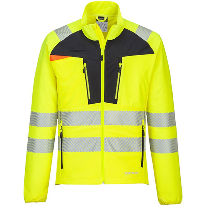Portwest DX481 DX4 Yellow/Black Stretch Hi Vis Full Zip Base Layer Jacket