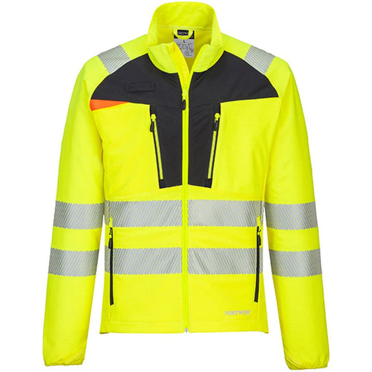 Portwest DX481 DX4 Yellow/Black Stretch Hi Vis Full Zip Base Layer Jacket