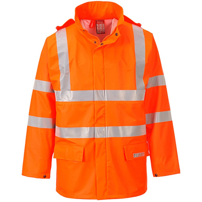 Portwest FR41 Orange Sealtex Flame Waterproof Flame Resistant Anti Static Hi Vis Jacket