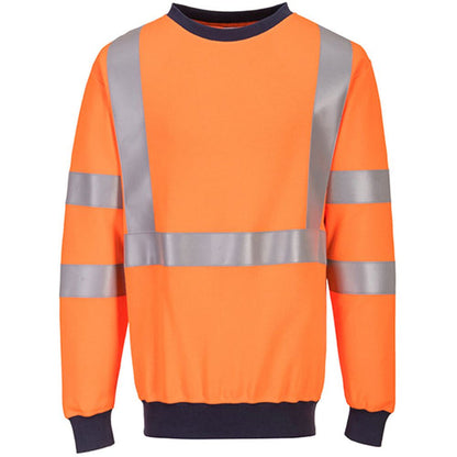 Portwest FR703 Orange Modaflame Knit Inherent Flame Resistant Anti Static Arc Hi Vis Sweatshirt