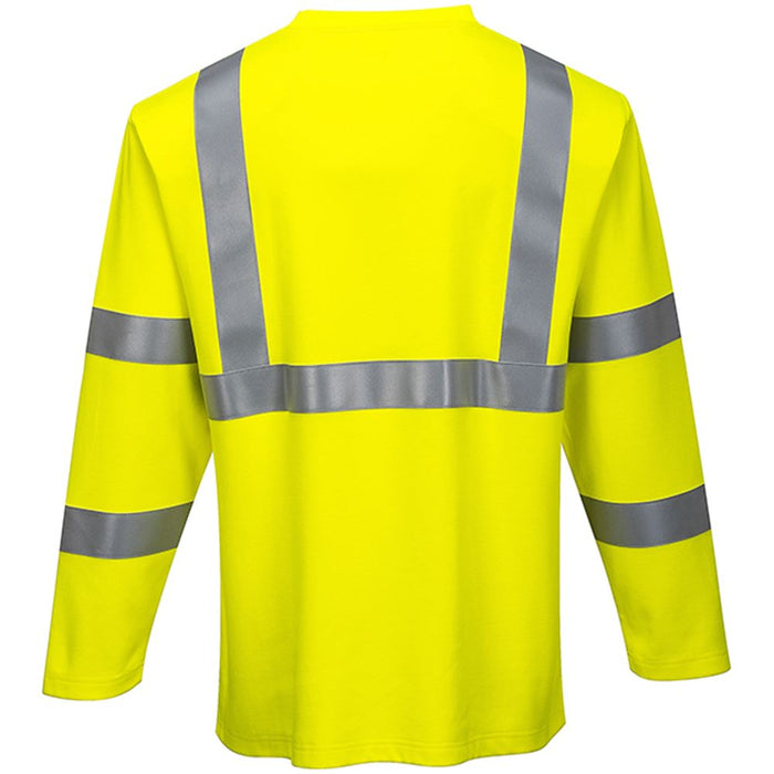 Portwest FR96 Yellow Modaflame Knit Inherent Flame Resistant Anti Static Arc Hi Vis Long Sleeve T-Shirt