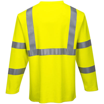 Portwest FR96 Yellow Modaflame Knit Inherent Flame Resistant Anti Static Arc Hi Vis Long Sleeve T-Shirt