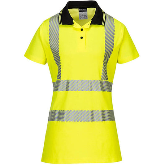 Portwest LW72 Yellow Womens Hi Vis Polo Shirt
