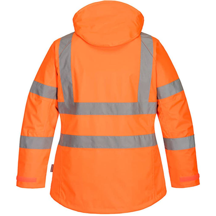 Portwest LW74 Orange Padded Waterproof Womens Hi Vis Jacket