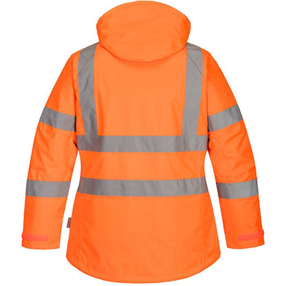 Portwest LW74 Orange Padded Waterproof Womens Hi Vis Jacket