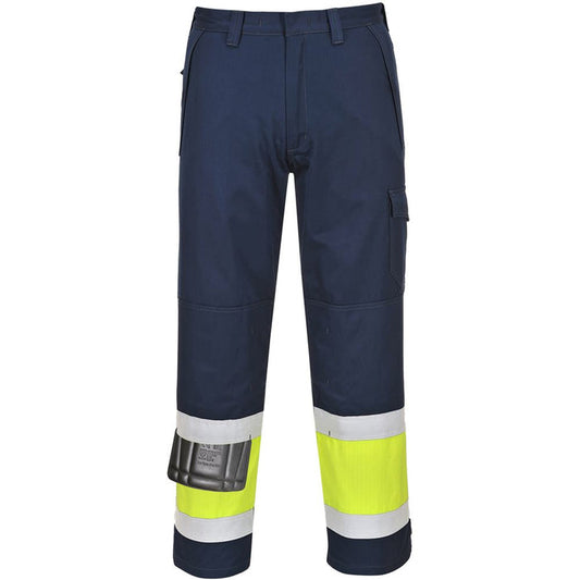 Portwest MV26 Yellow/Navy Modaflame Flame Resistant Anti Static Arc Hi Vis Trouser