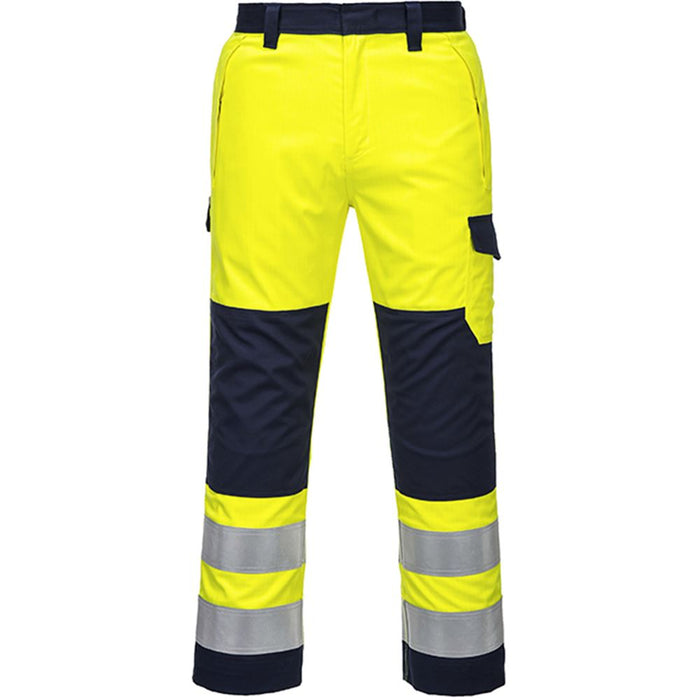 Portwest MV46 Yellow/Navy Modaflame Inherent Flame Resistant Anti Static Arc Hi Vis Trouser