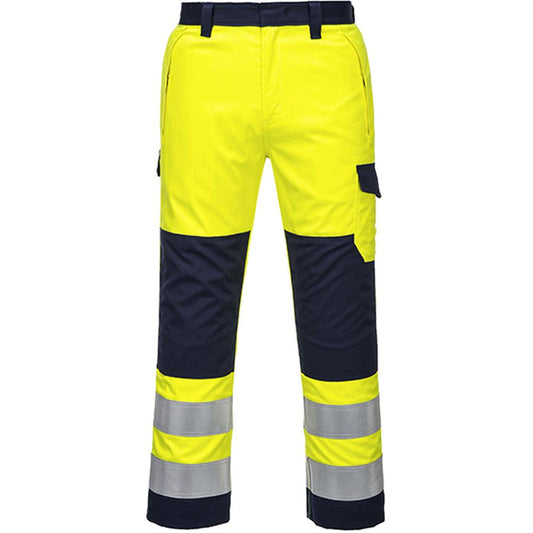 Portwest MV46 Yellow/Navy Modaflame Inherent Flame Resistant Anti Static Arc Hi Vis Trouser