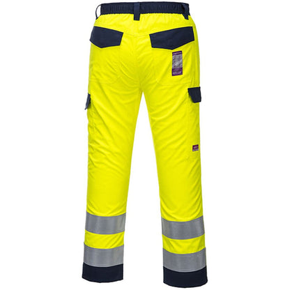 Portwest MV46 Yellow/Navy Modaflame Inherent Flame Resistant Anti Static Arc Hi Vis Trouser