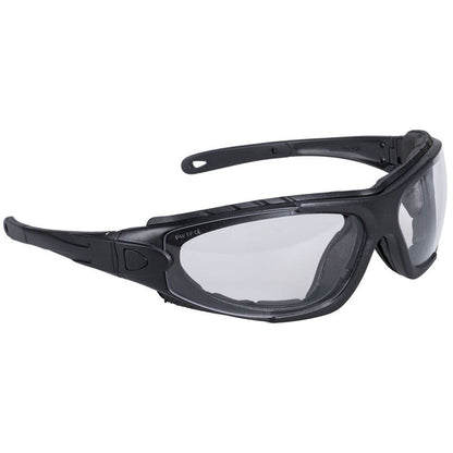 Portwest PW11 Levo Hybrid Clear Safety Glasses - Anti Scratch & Anti Fog Lens