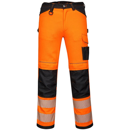 Portwest PW303 PW3 Orange Polycotton Stretch Lightweight Hi Vis Trousers