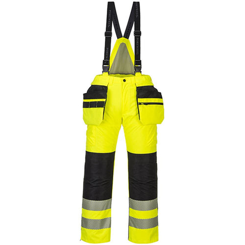 Portwest PW351 PW3 Yellow/Black Padded Waterproof Hi Vis Winter Trouser