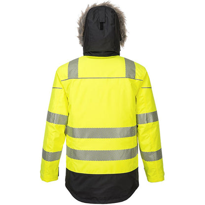 Portwest PW369 PW3 Yellow/Black Padded Waterproof Hi Vis Winter Parka Jacket