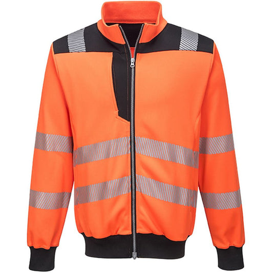 Portwest PW370 PW3 Orange Zipped Hi Vis Sweatshirt