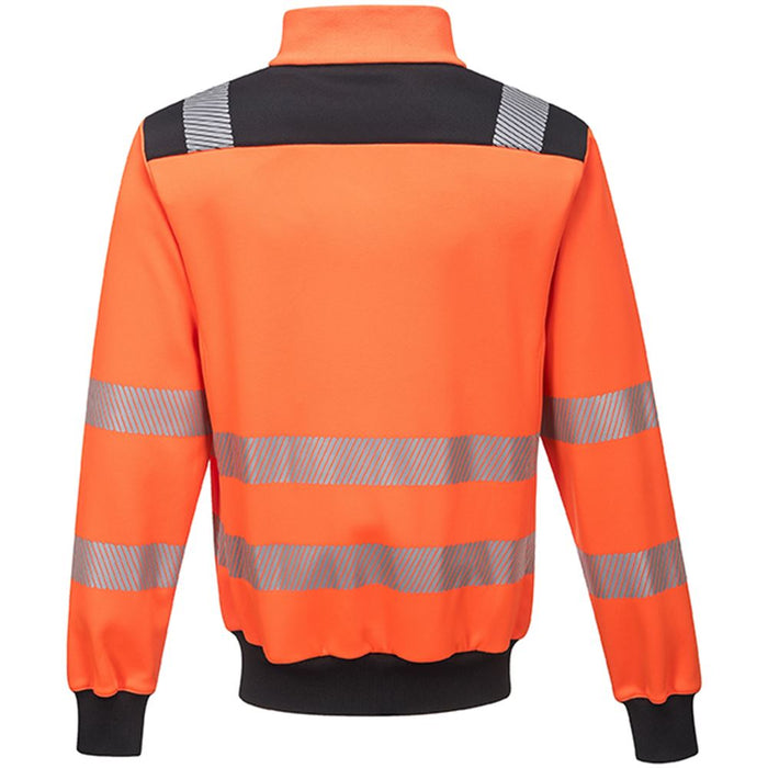 Portwest PW370 PW3 Orange Zipped Hi Vis Sweatshirt