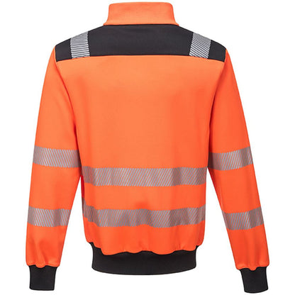 Portwest PW370 PW3 Orange Zipped Hi Vis Sweatshirt