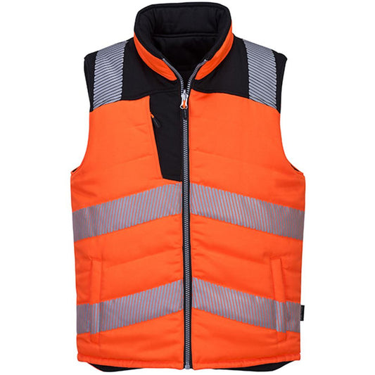 Portwest PW374 PW3 Orange/Black Hi Vis Reversible Bodywarmer