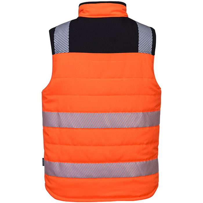 Portwest PW374 PW3 Orange/Black Hi Vis Reversible Bodywarmer