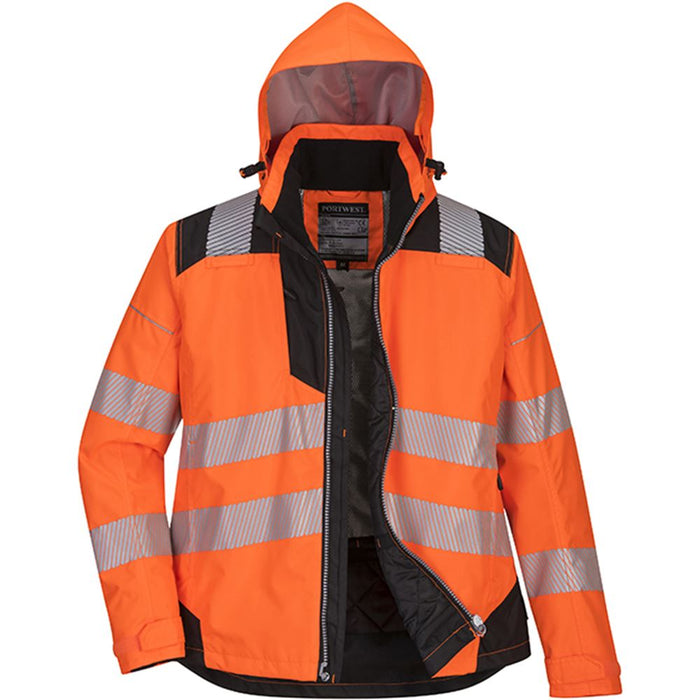 Portwest PW382 PW3 Orange Padded Waterproof Womens Hi Vis Jacket