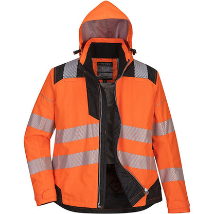 Portwest PW382 PW3 Orange Padded Waterproof Womens Hi Vis Jacket