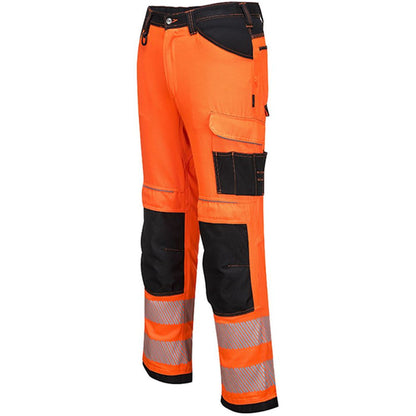 Portwest PW385 PW3 Orange PW3 Polycotton Stretch Lightweight Ladies Hi Vis Trousers