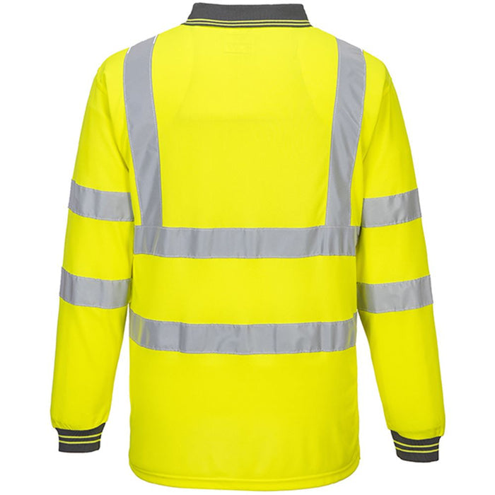 Portwest S277 Yellow Long Sleeved Hi Vis Polo Shirt