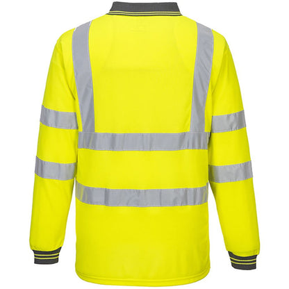 Portwest S277 Yellow Long Sleeved Hi Vis Polo Shirt