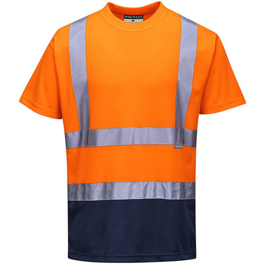Portwest S378 Orange/Navy Hi Vis Two Tone T-shirt