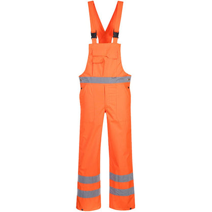 Portwest S388 Orange Hi Vis Waterproof & Breathable Bib & Brace Overall - Unlined