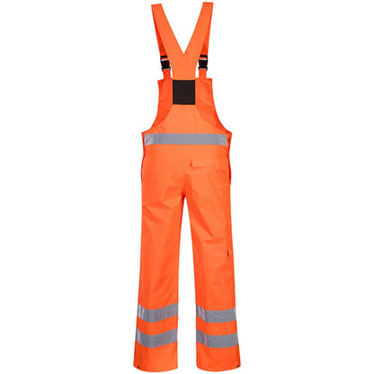 Portwest S388 Orange Hi Vis Waterproof & Breathable Bib & Brace Overall - Unlined
