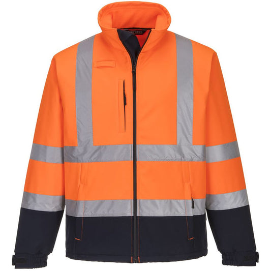 Portwest S425 Orange/Navy Hi Vis Contrast Softshell Jacket (3L)