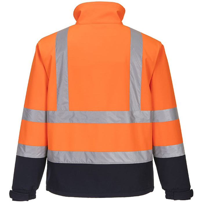 Portwest S425 Orange/Navy Hi Vis Contrast Softshell Jacket (3L)