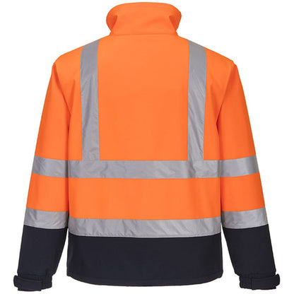 Portwest S425 Orange/Navy Hi Vis Contrast Softshell Jacket (3L)